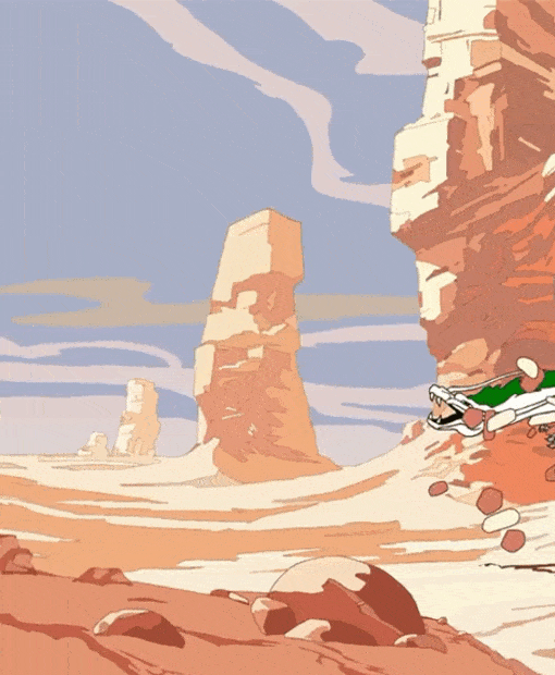 Work with rhythm in animation on the task of flying a character in the air with rotation